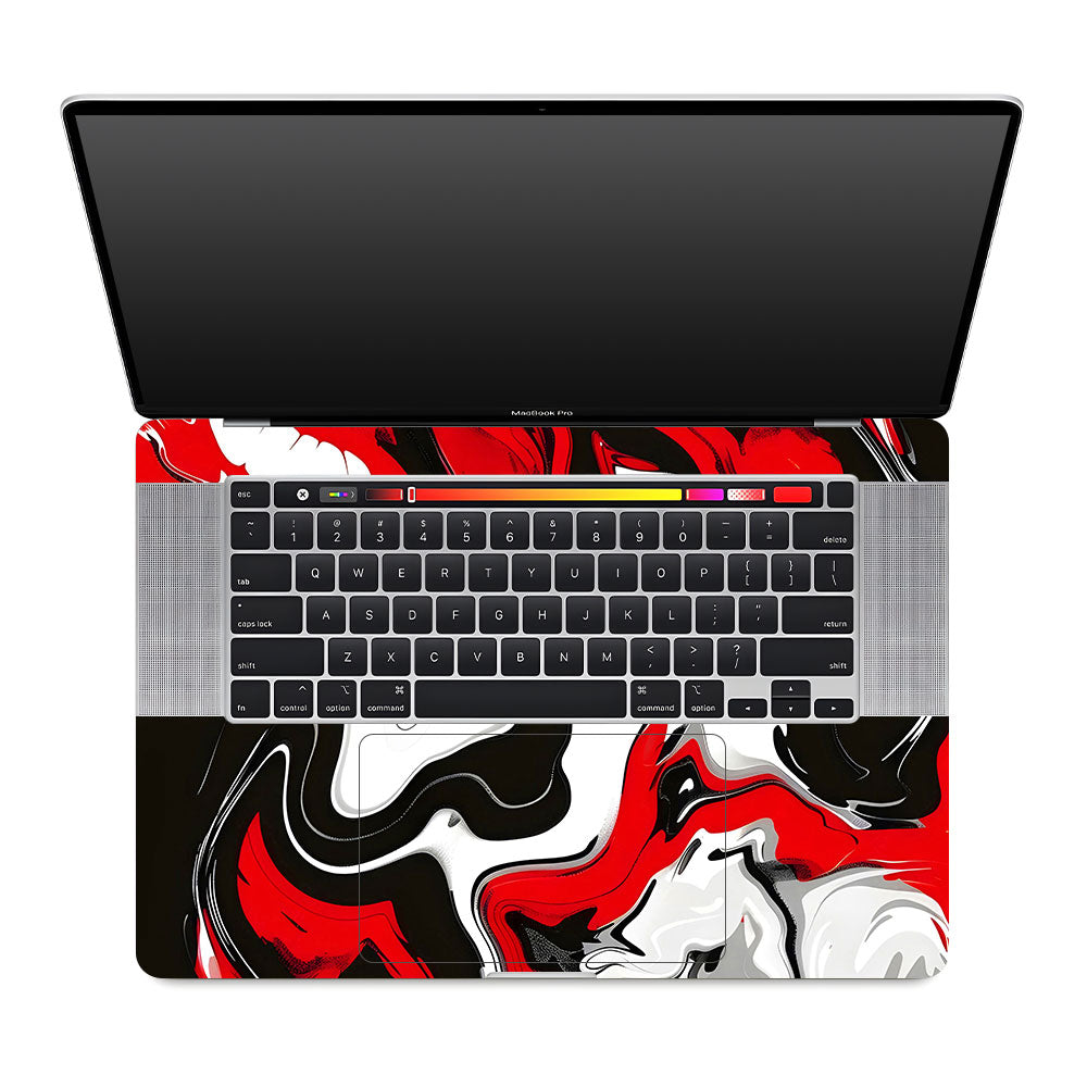 Red and White Marble MacBook Pro 16 2019 Laptop Skin