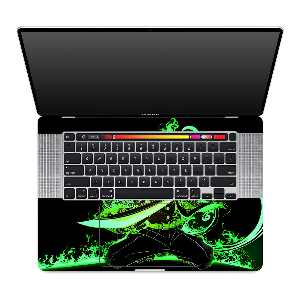 Tanjiro Green Flame Dance MacBook Pro 16 2019 Laptop Skin