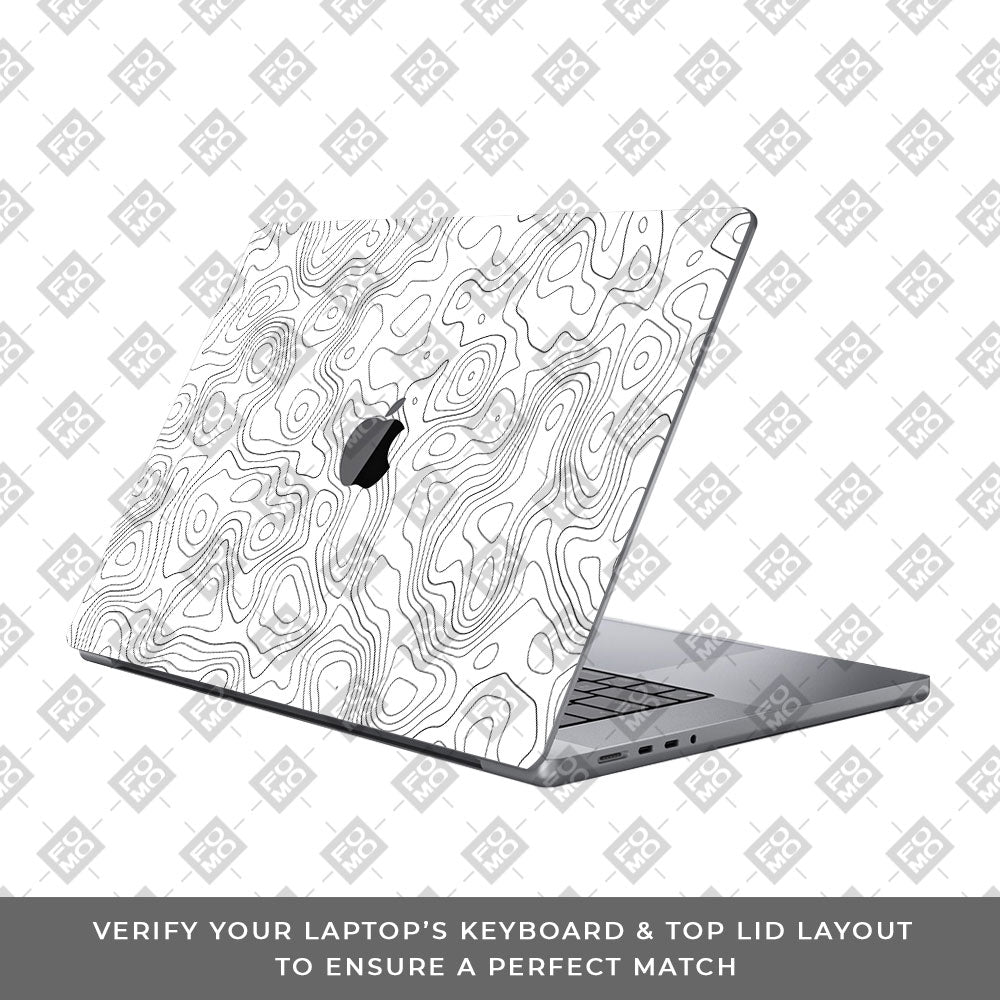 White Contour Design MacBook Pro 16 2019 Laptop Skin