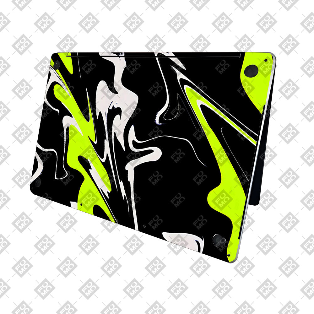 Neon Green and Black Patterns MacBook Neo 13 Laptop Skin