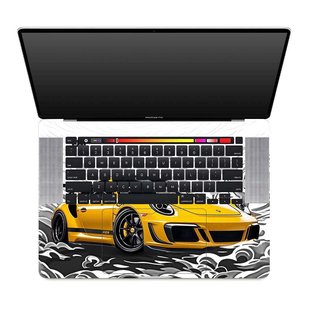 Porsche 911 Yellow Blaze MacBook Pro 16 2019 Laptop Skin