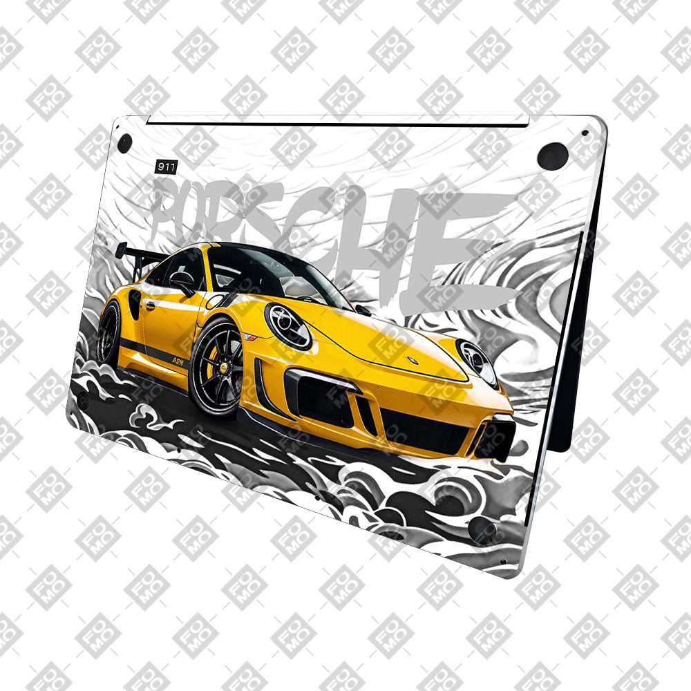 Porsche 911 Yellow Blaze MacBook Neo Laptop Skin