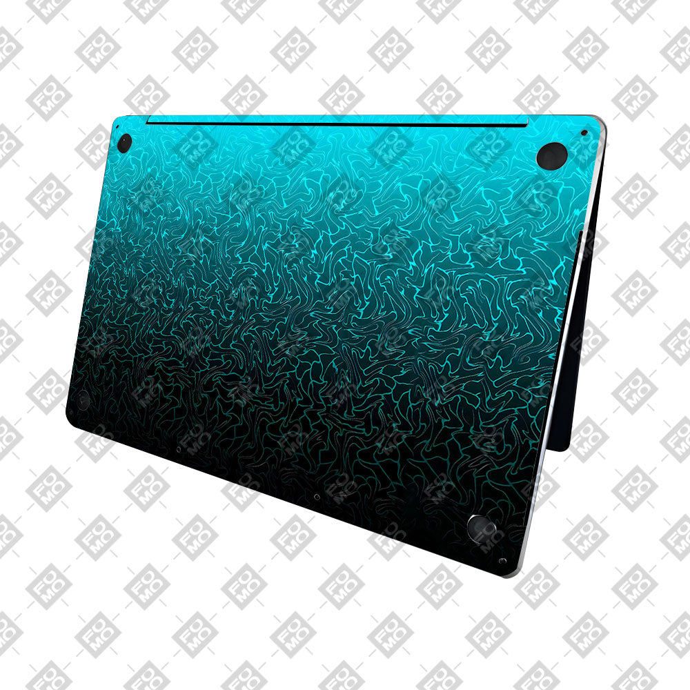 Cyan Blue to Black MacBook Pro 16 2019 Laptop Skin