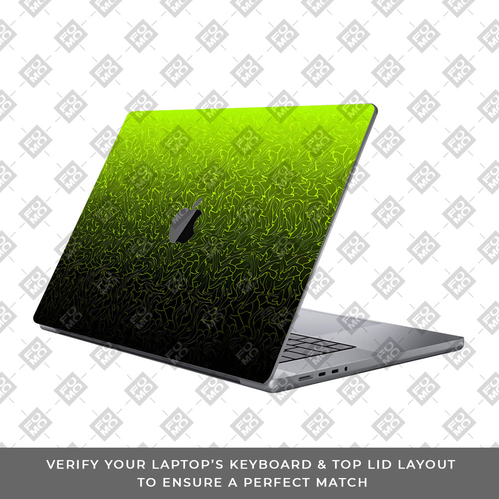 Lime Yellow to Black Gradient MacBook Pro 16 2019 Laptop Skin
