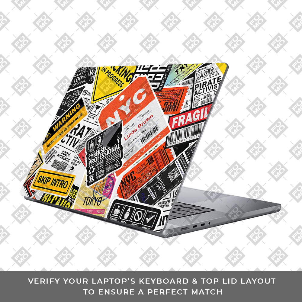 Tech Aesthetic Sticker Collage MacBook Pro 16 2019 Laptop Skin