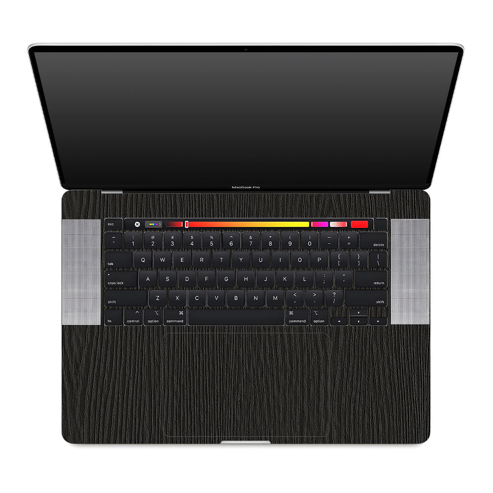 Textured Black Wood MacBook Pro 16 2019 Laptop Skin