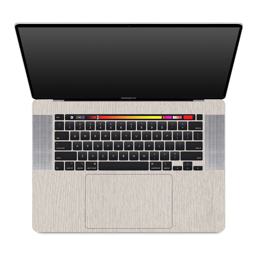 Textured White Wood MacBook Pro 16 2019 Laptop Skin