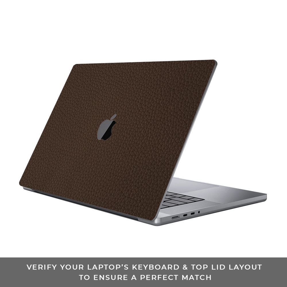 Textured Brown Leather MacBook Pro 16 2019 Laptop Skin