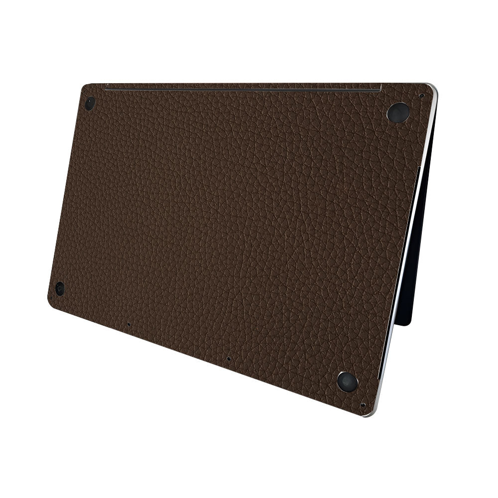 Textured Brown Leather MacBook Neo 13 Laptop Skin