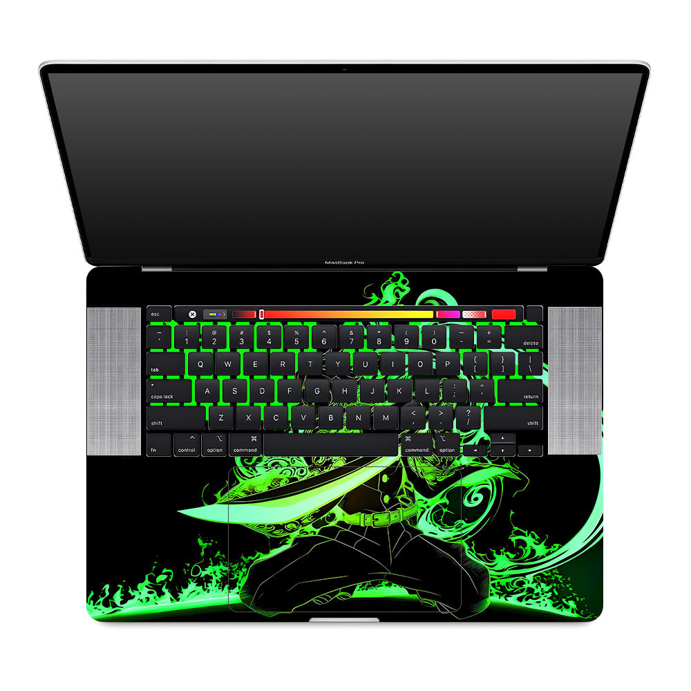 Tanjiro Green Flame Dance MacBook Pro 16 2019 3D Laptop Skin