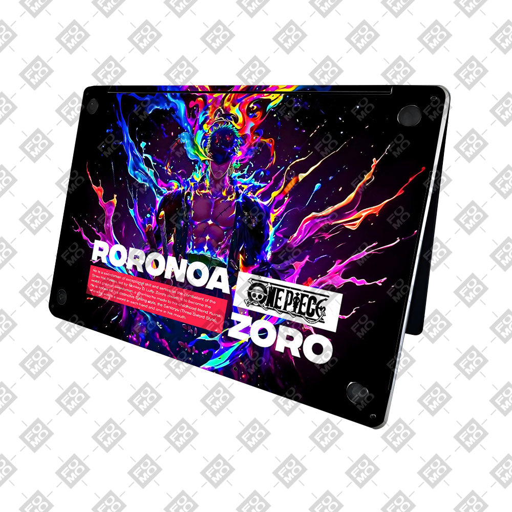 Zoro with Neon Flames MacBook Pro 16 2019 Laptop Skin