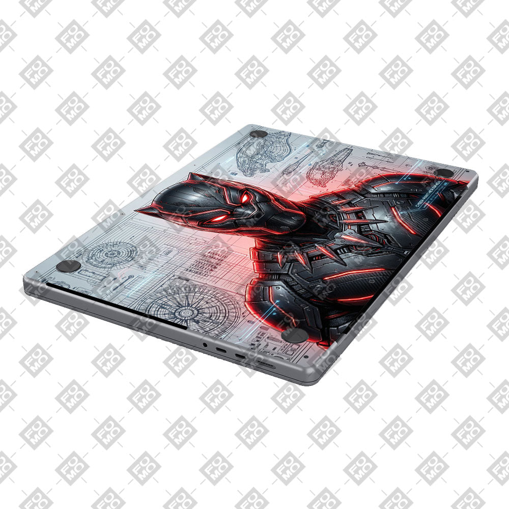 Futuristic Black Panther MacBook Air 13 M4 2025 3D Laptop Skin