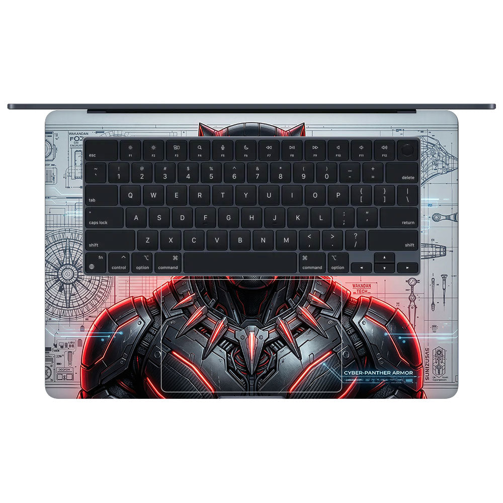 Futuristic Black Panther MacBook Air 15 M3 2024 3D Laptop Skin