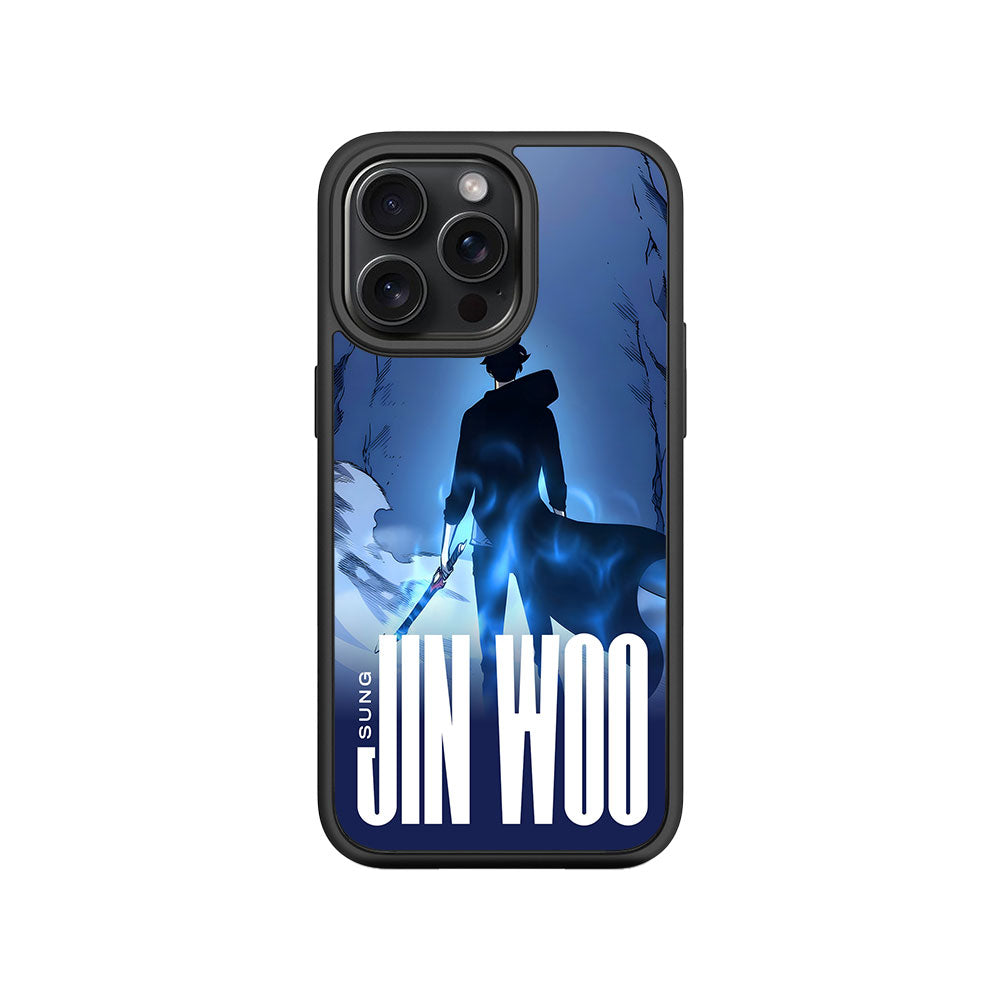 Jin Woo S-Rank Hunter Skin with Shockguard Armour Magsafe Case for Apple iPhone 15 Pro