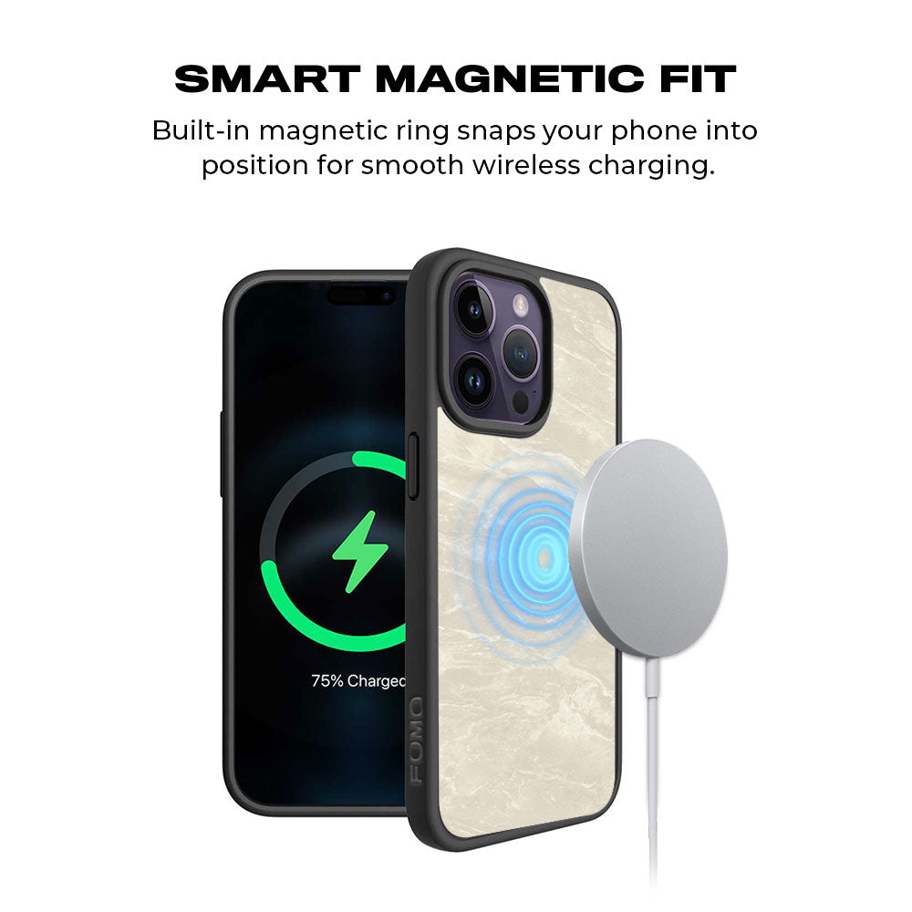 Marble Textured Skin with Shockguard Armour Magsafe Case for Apple iPhone 15 Pro Max