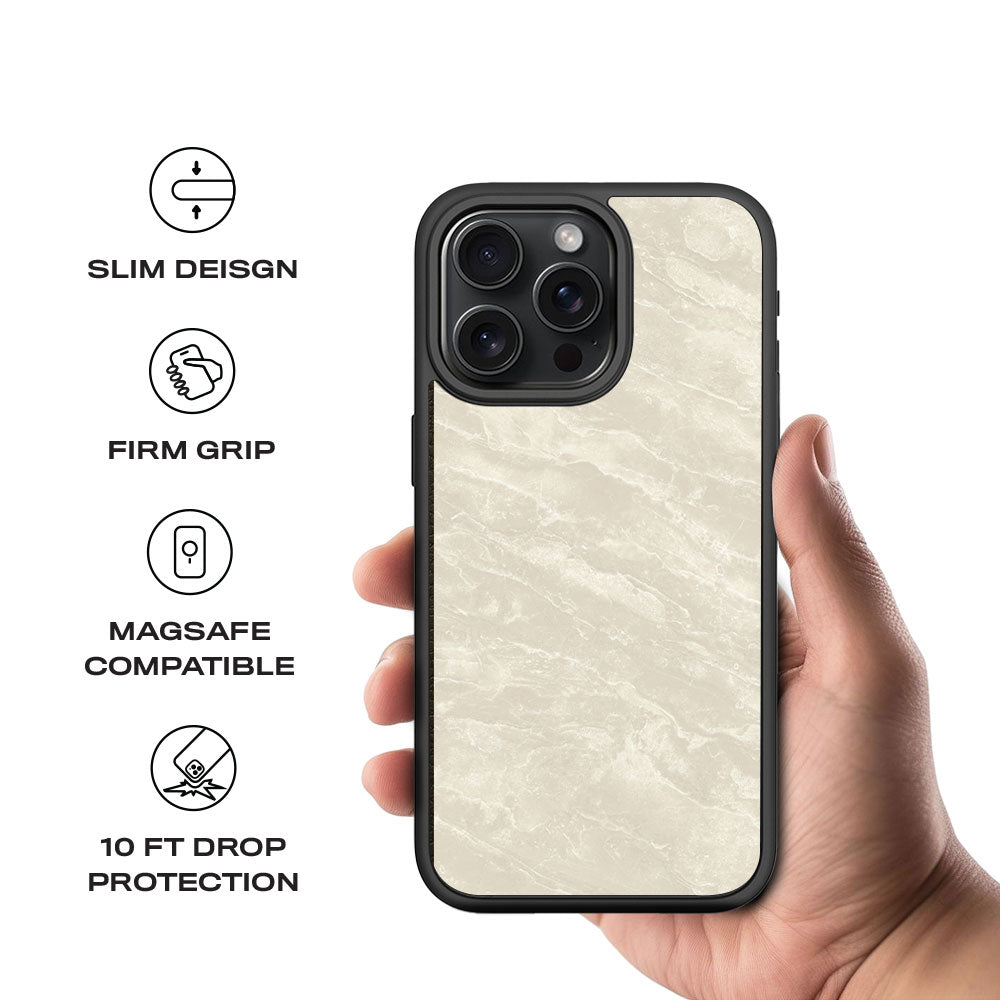 Marble Textured Skin with Shockguard Armour Magsafe Case for Apple iPhone 15 Pro Max