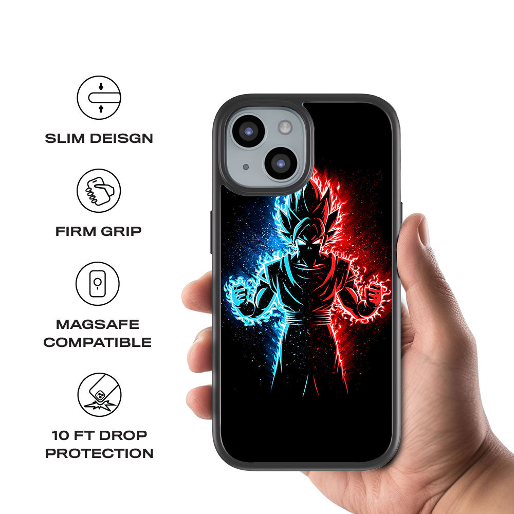 Vegeta in Dual Color Skin with Shockguard Armour Magsafe Case for Apple iPhone 15