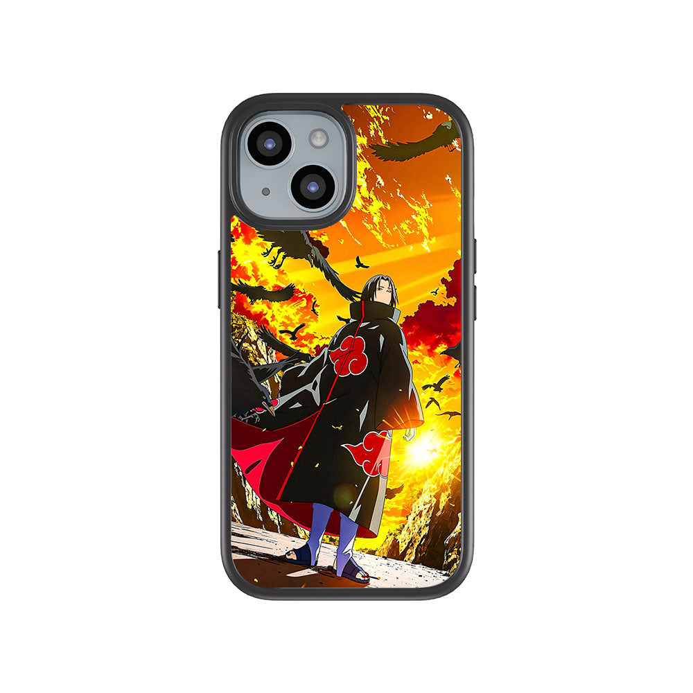 Itachi Uchiha Walking in Flames with Crows with Shockguard Armour Magsafe Case for Apple iPhone 15