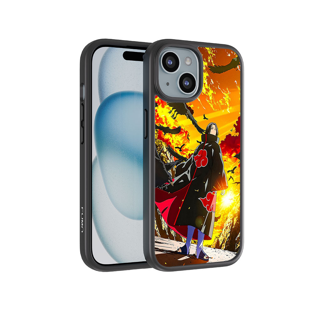 Itachi Uchiha Walking in Flames with Crows with Shockguard Armour Magsafe Case for Apple iPhone 15