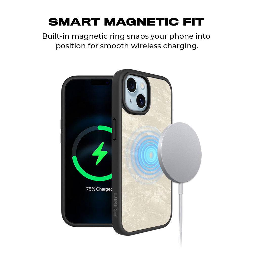 Marble Textured Skin with Shockguard Armour Magsafe Case for Apple iPhone 15 Plus