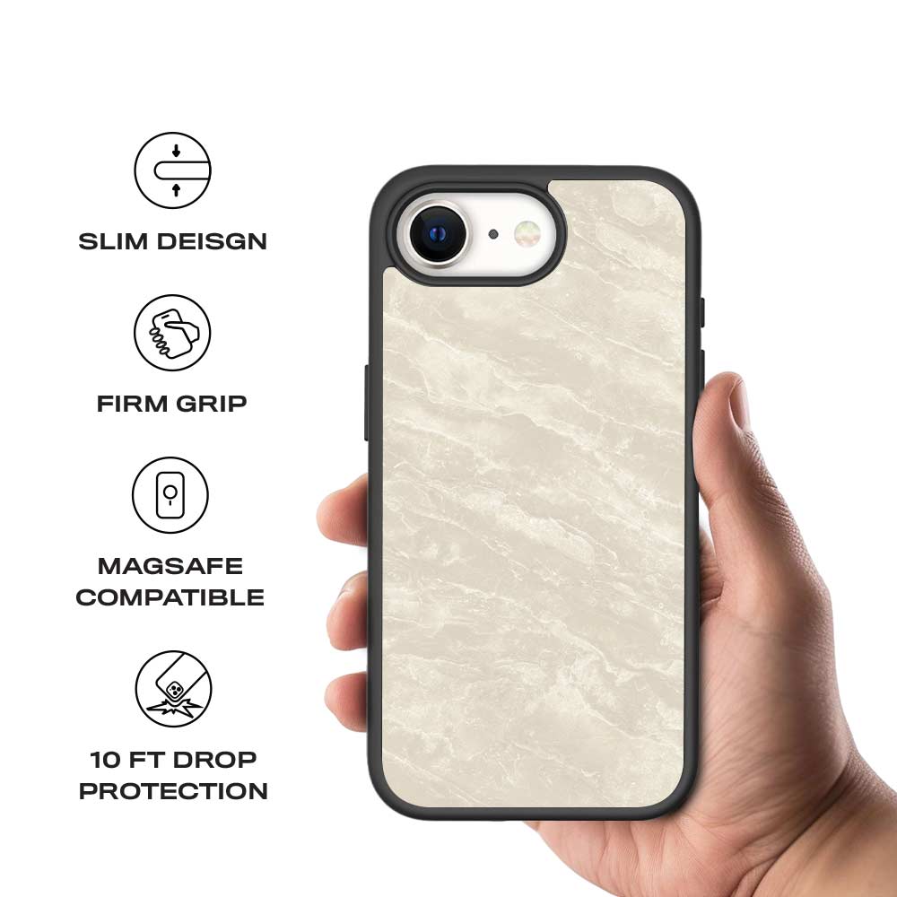 Marble Textured Skin with Shockguard Armour Magsafe Case for Apple iPhone 16E