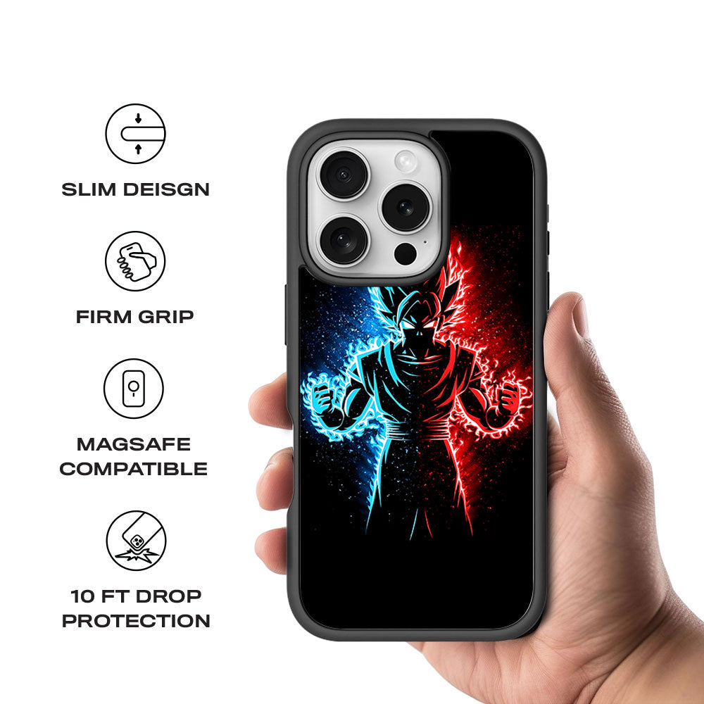 Vegeta in Dual Color Skin with Shockguard Armour Magsafe Case for Apple iPhone 16 Pro