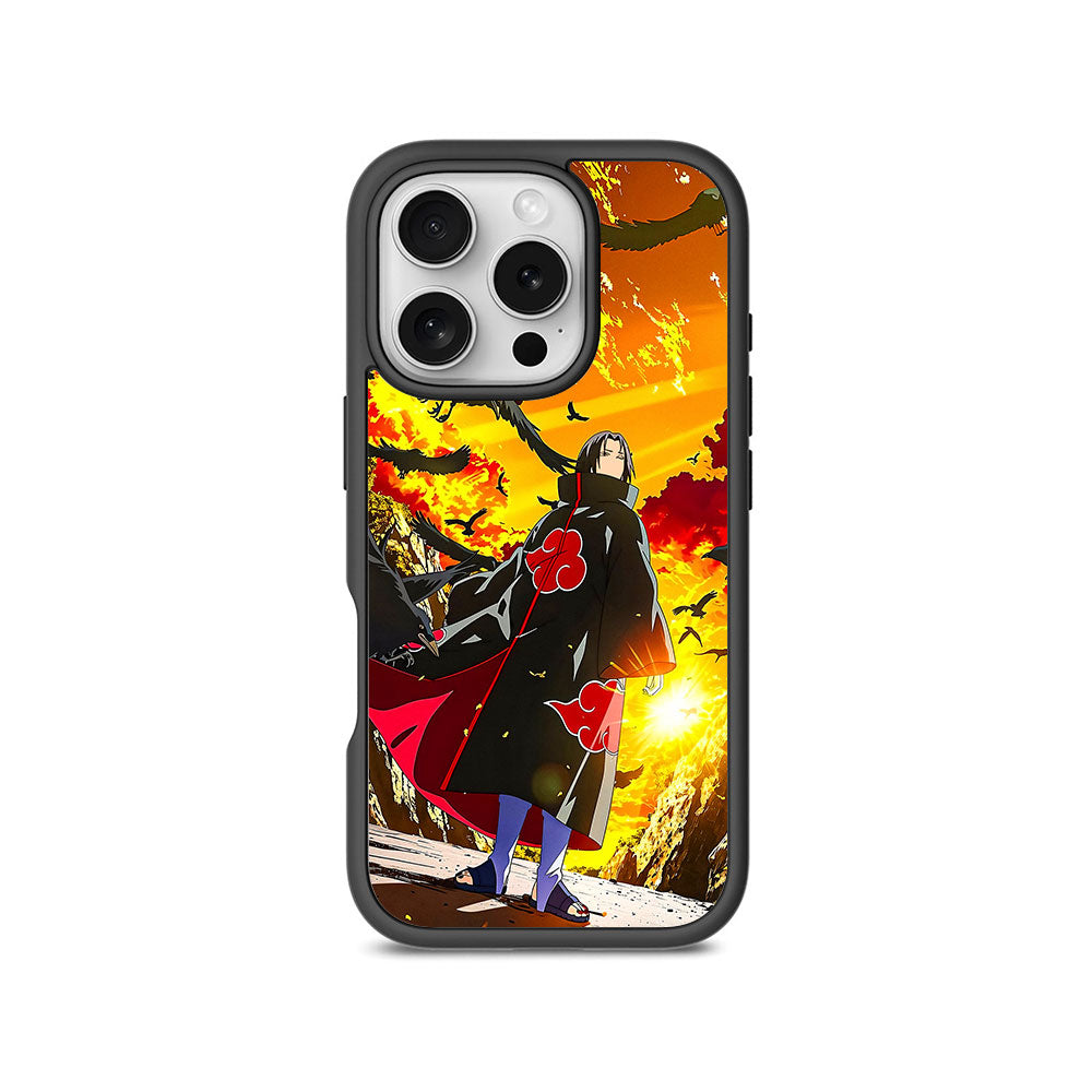 Itachi Uchiha Walking in Flames with Crows with Shockguard Armour Magsafe Case for Apple iPhone 16 Pro