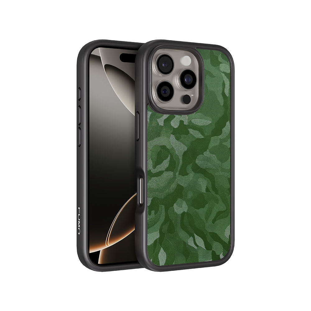 Green Camouflage Textured Skin with Shockguard Armour Magsafe Case for Apple iPhone 16 Pro Max