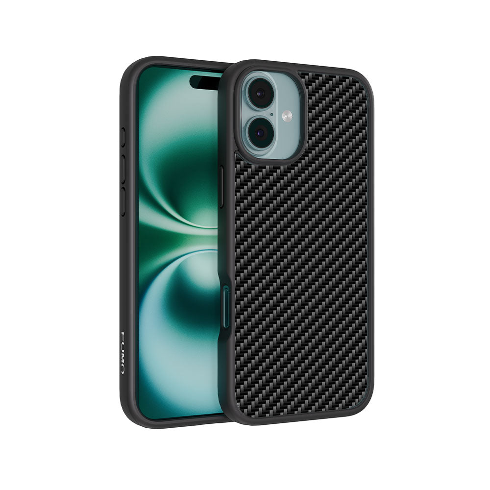 Carbon Fiber Textured Skin with Shockguard Armour Magsafe Case for Apple iPhone 16 Plus