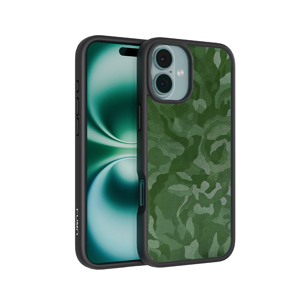 Green Camouflage Textured Skin with Shockguard Armour Magsafe Case for Apple iPhone 16 Plus