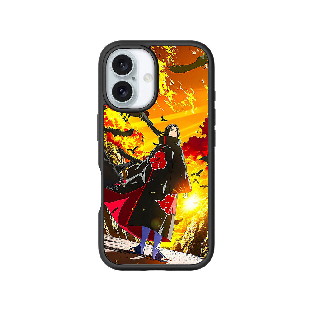 Itachi Uchiha Walking in Flames with Crows with Shockguard Armour Magsafe Case for Apple iPhone 16