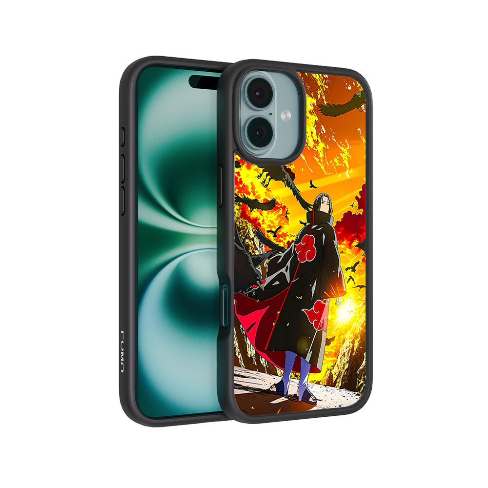 Itachi Uchiha Walking in Flames with Crows with Shockguard Armour Magsafe Case for Apple iPhone 16 Plus