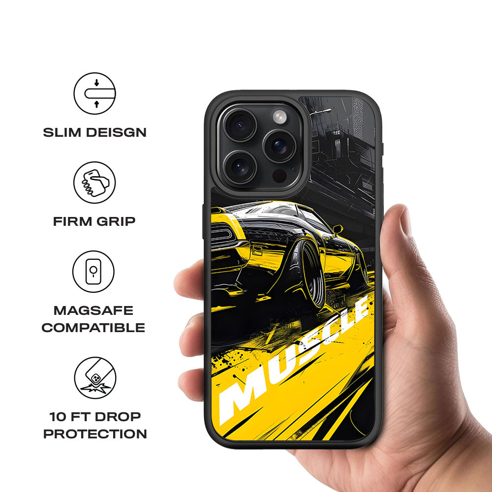 Black Muscle Skin with Shockguard Armour Magsafe Case for Apple iPhone 15 Pro Max