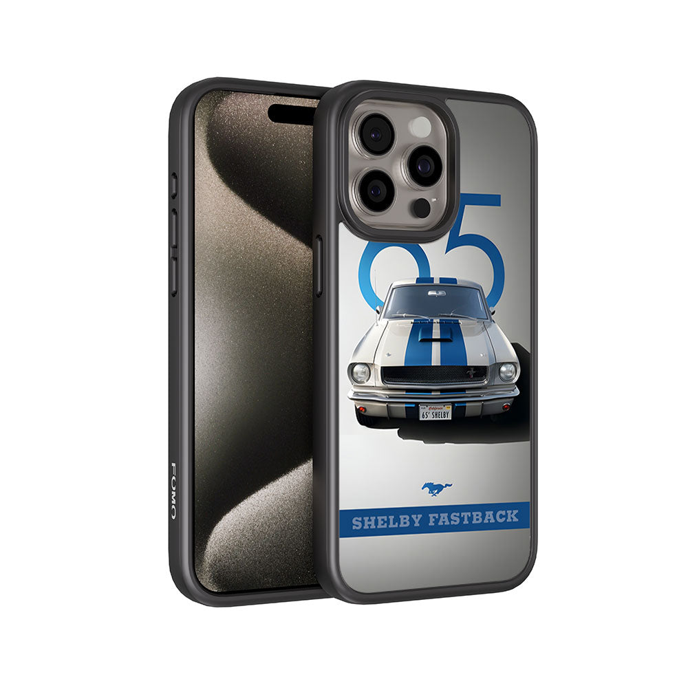 Cobalt Blue Shelby Mustang GT350 Skin with Shockguard Armour Magsafe Case for Apple iPhone 15 Pro