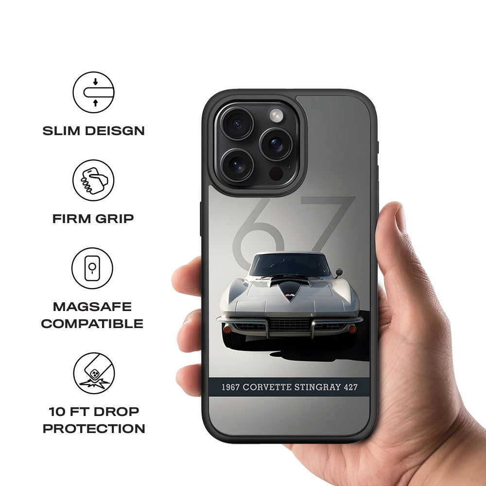 1967 Corvette Stingray Skin with Shockguard Armour Magsafe Case for Apple iPhone 15 Pro