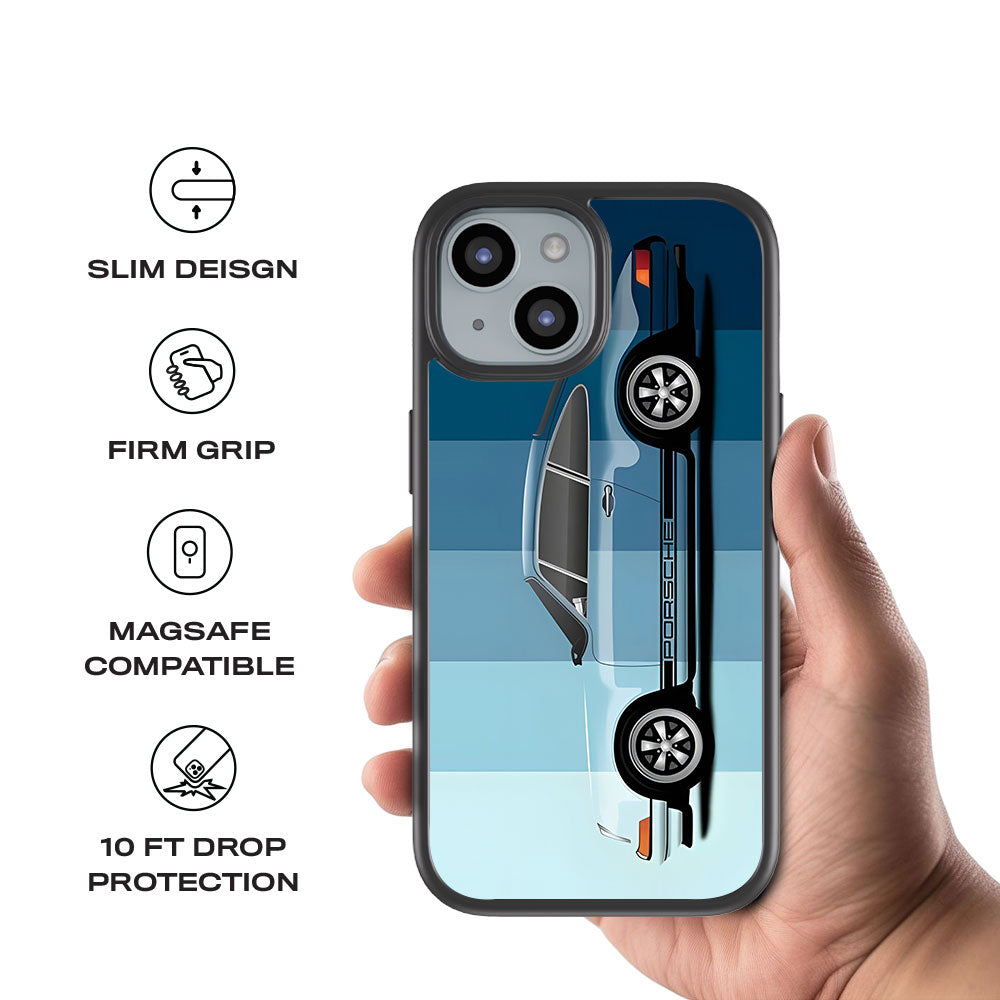 Porsche 911 Skin with Shockguard Armour Magsafe Case for Apple iPhone 15 Plus