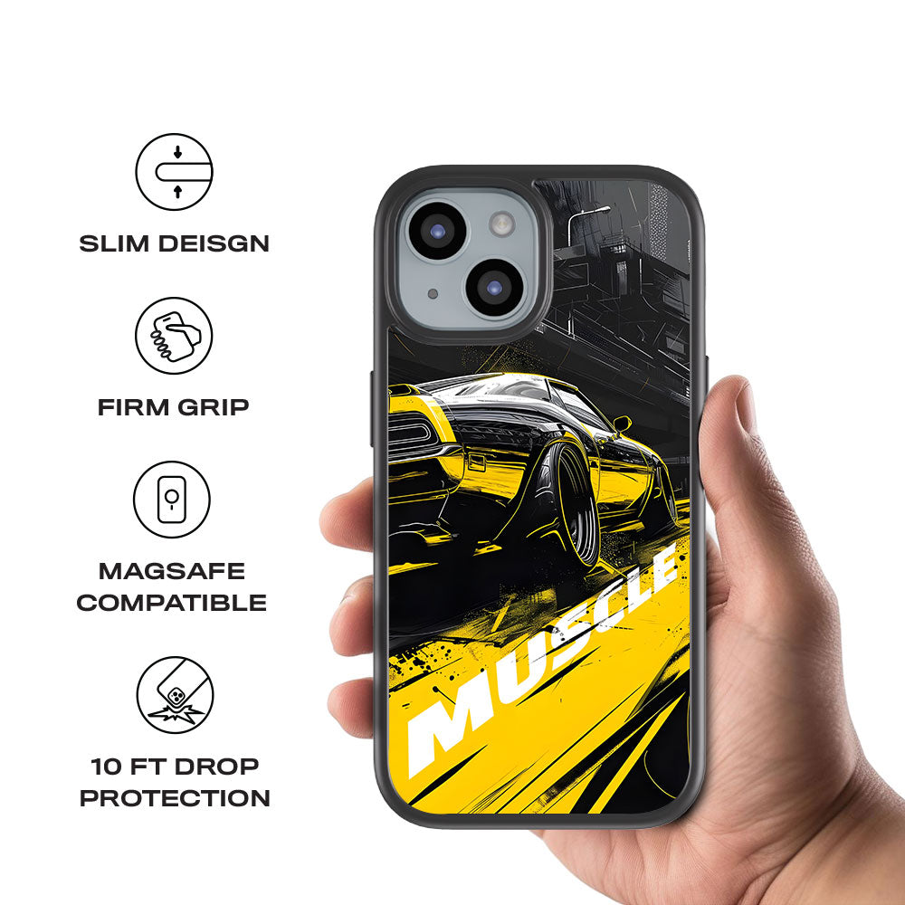 Black Muscle Skin with Shockguard Armour Magsafe Case for Apple iPhone 15 Plus