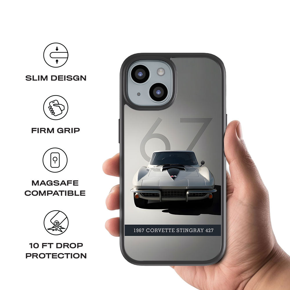 1967 Corvette Stingray Skin with Shockguard Armour Magsafe Case for Apple iPhone 15