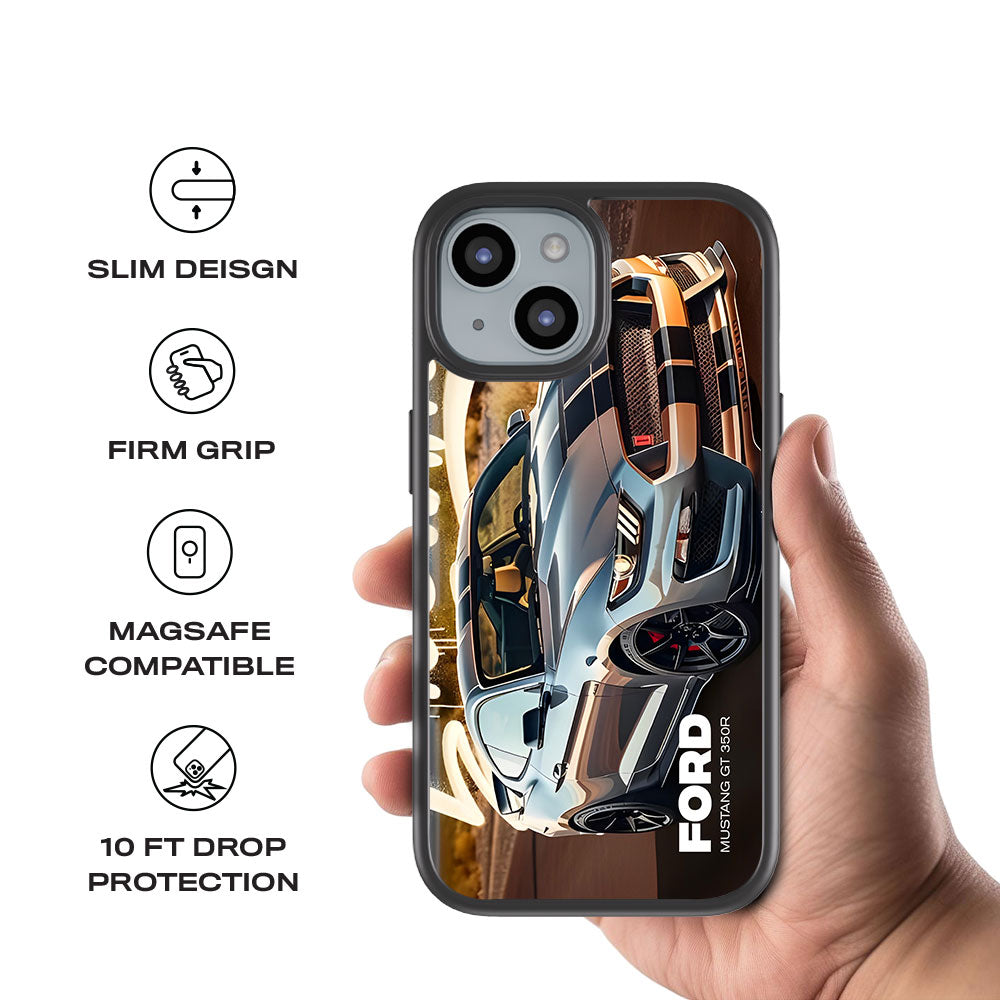 Ford Mustang GT 350R Skin with Shockguard Armour Magsafe Case for Apple iPhone 15