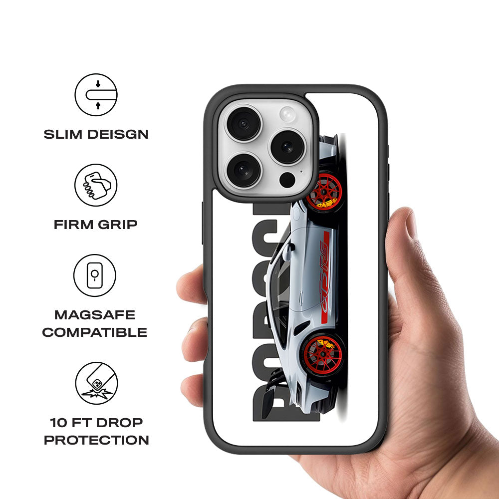 Porsche 911 GT3 Skin with Shockguard Armour Magsafe Case for Apple iPhone 16 Pro