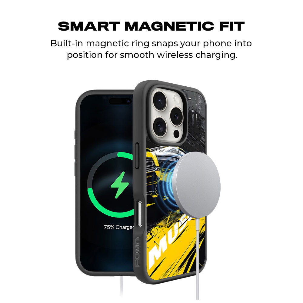 Black Muscle Skin with Shockguard Armour Magsafe Case for Apple iPhone 16 Pro