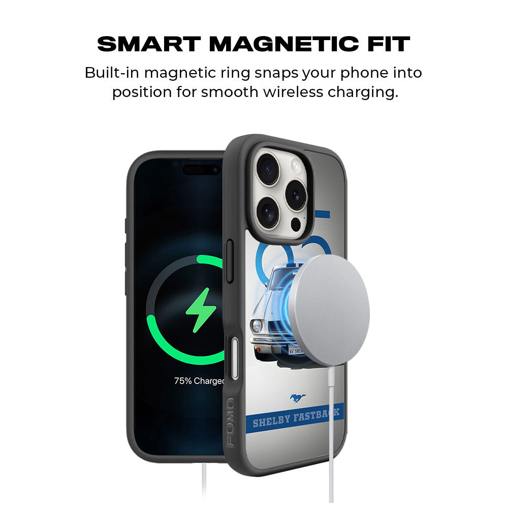 Cobalt Blue Shelby Mustang GT350 Skin with Shockguard Armour Magsafe Case for Apple iPhone 16 Pro Max