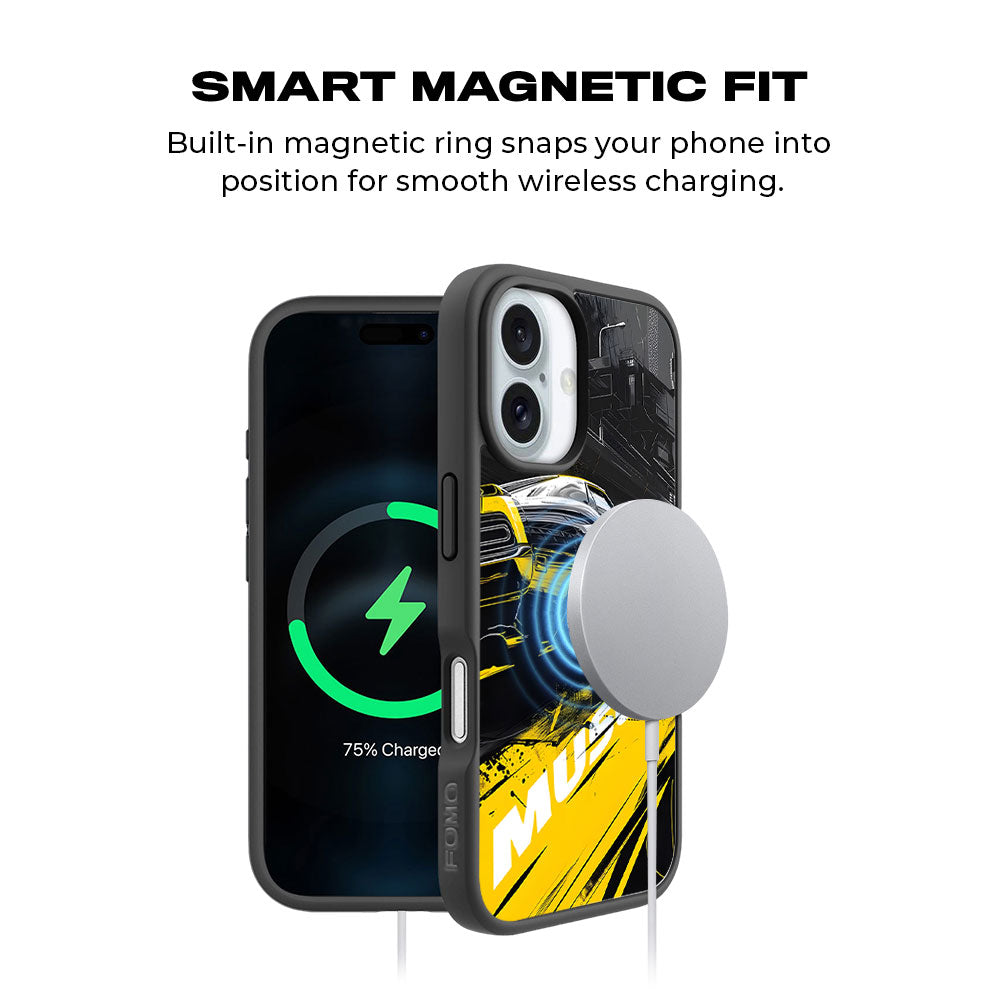 Black Muscle Skin with Shockguard Armour Magsafe Case for Apple iPhone 16