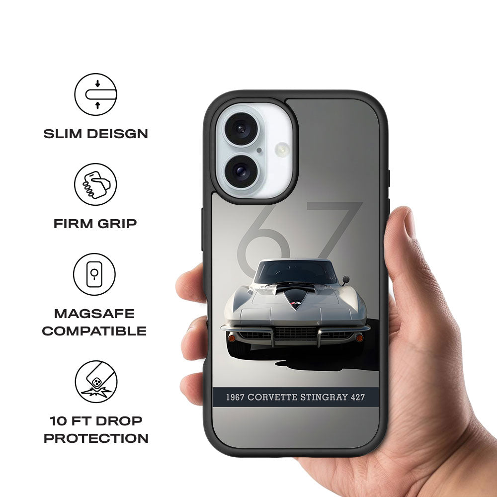 1967 Corvette Stingray Skin with Shockguard Armour Magsafe Case for Apple iPhone 16