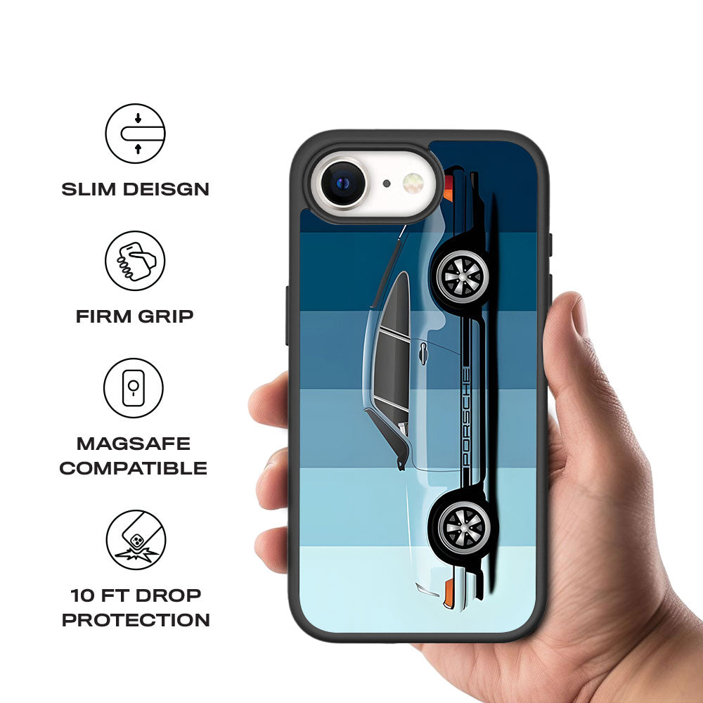 Porsche 911 Skin with Shockguard Armour Magsafe Case for Apple iPhone 16E