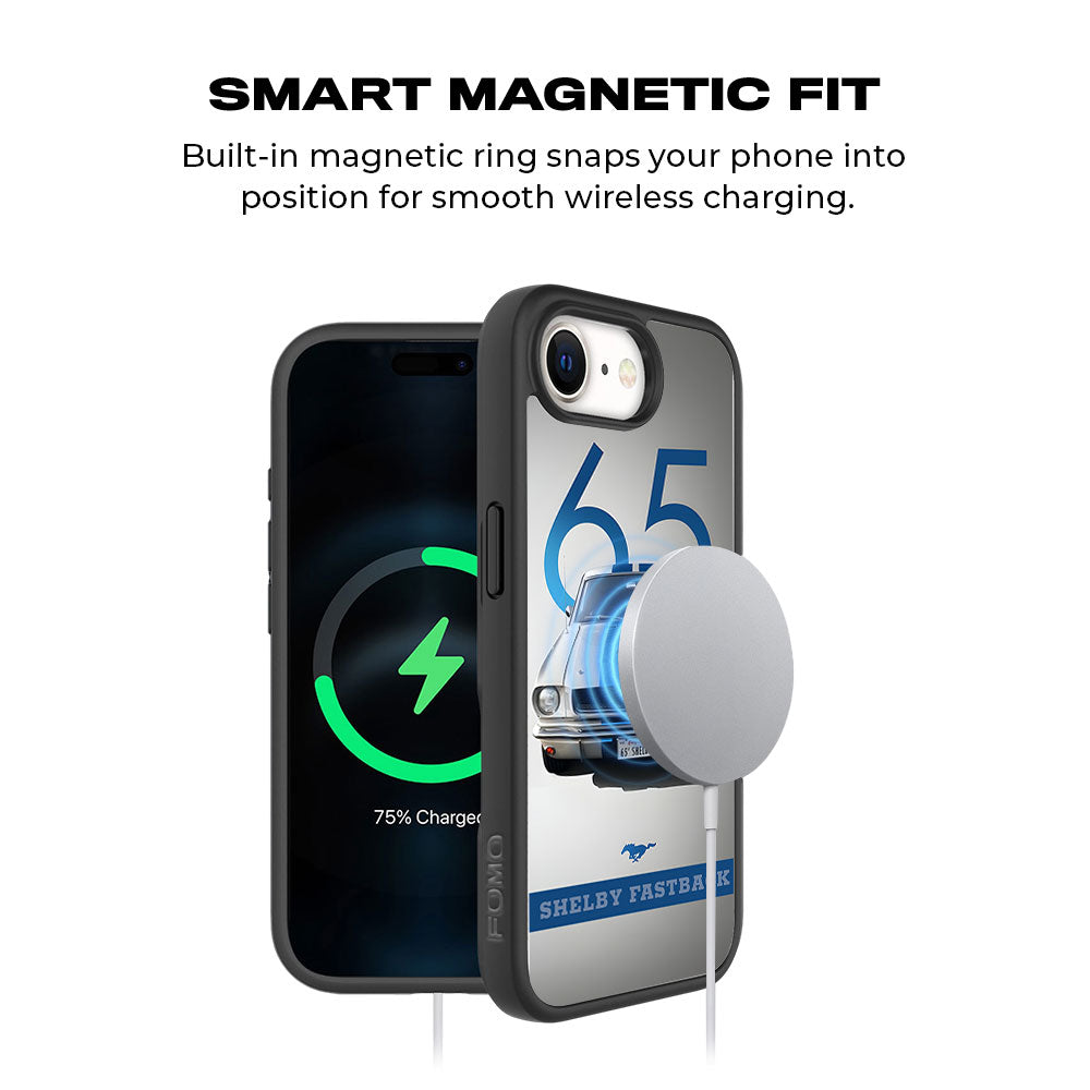 Cobalt Blue Shelby Mustang GT350 Skin with Shockguard Armour Magsafe Case for Apple iPhone 16E