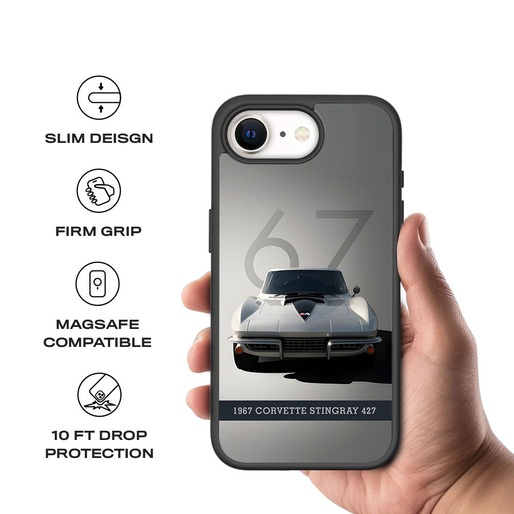 1967 Corvette Stingray Skin with Shockguard Armour Magsafe Case for Apple iPhone 16E
