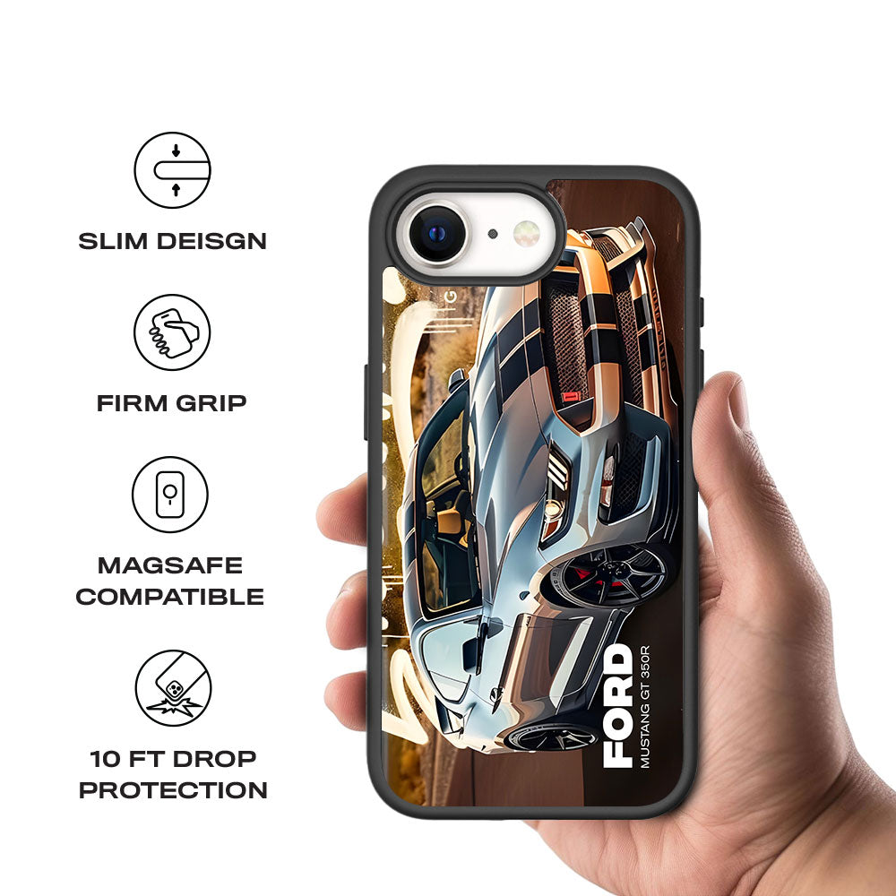 Ford Mustang GT 350R Skin with Shockguard Armour Magsafe Case for Apple iPhone 16E