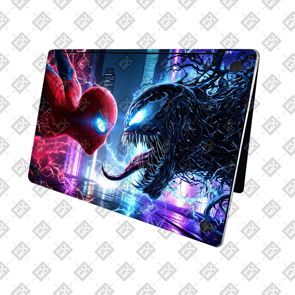 Spiderman vs Venom Showdown MacBook Neo 13 3D Laptop Skin