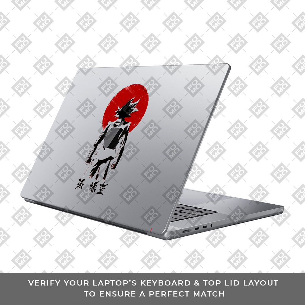 Transparent Sunset Samurai Macbook Pro 14 M5 Pro/Max 2026 Laptop Skin